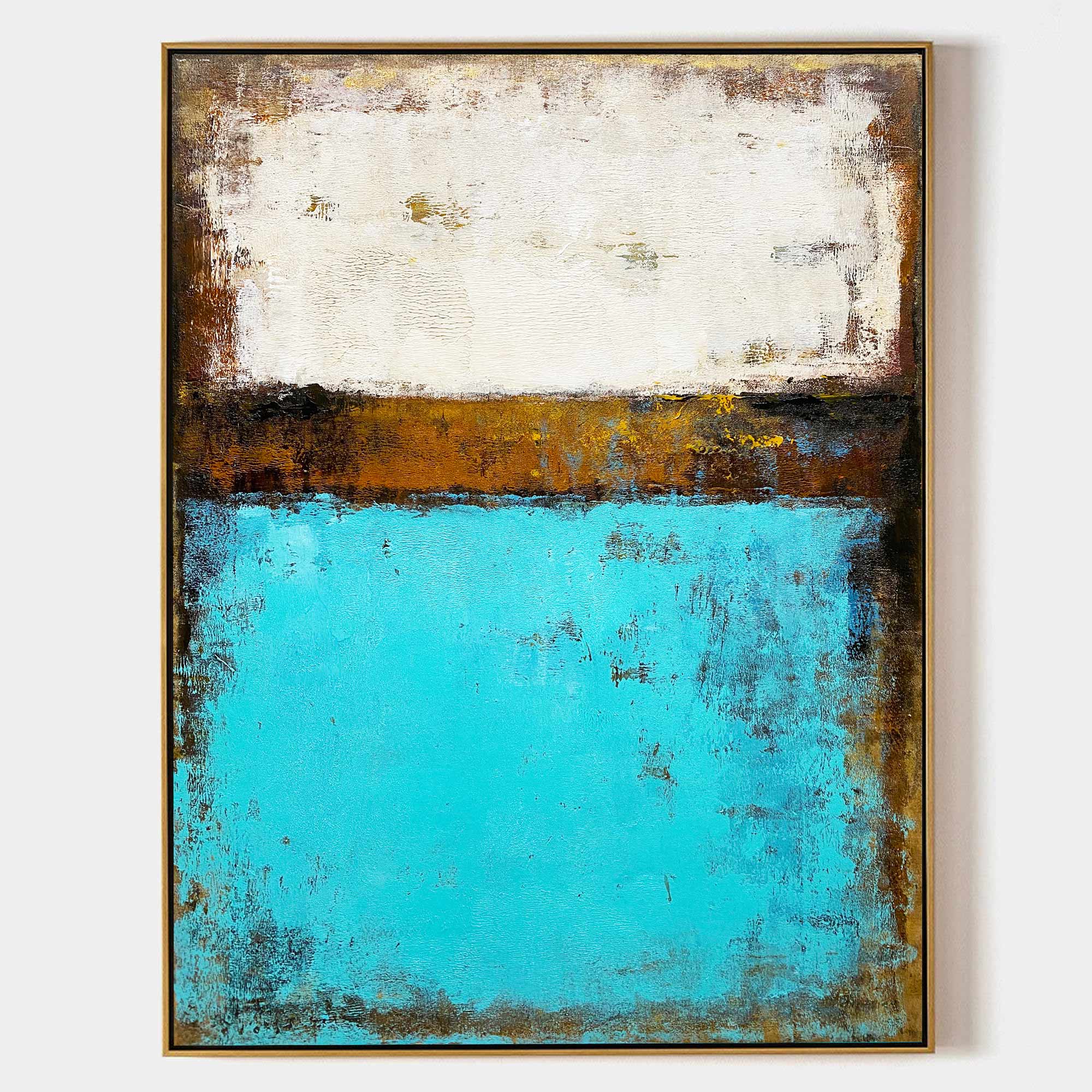 Large Framed Abstract Impressionist Seascape Paintings Huge Contemporary Ocean Canvas Art Abstract Modern BLue Ocean Acrylic Painting