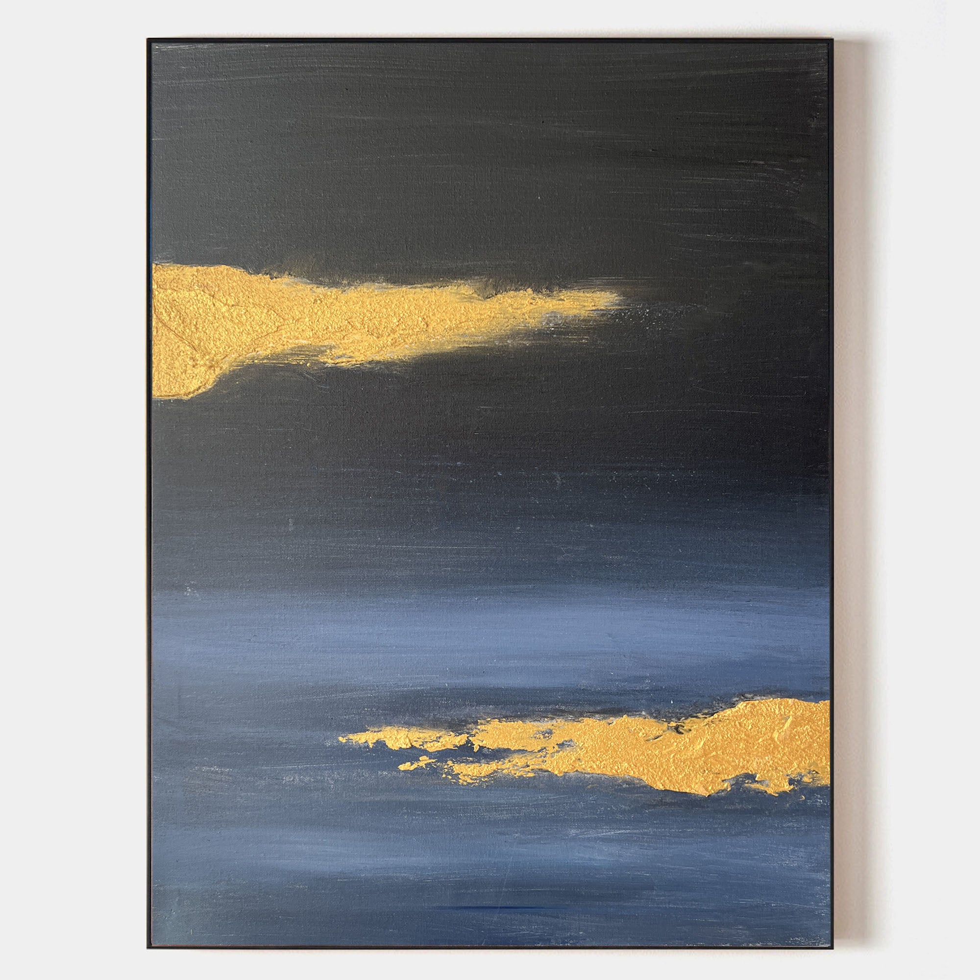 Large Black Blue Abstract Wall Art Large Acrylic Painting Canvas Artwork For Sale Minimalist Painting For Livingroom