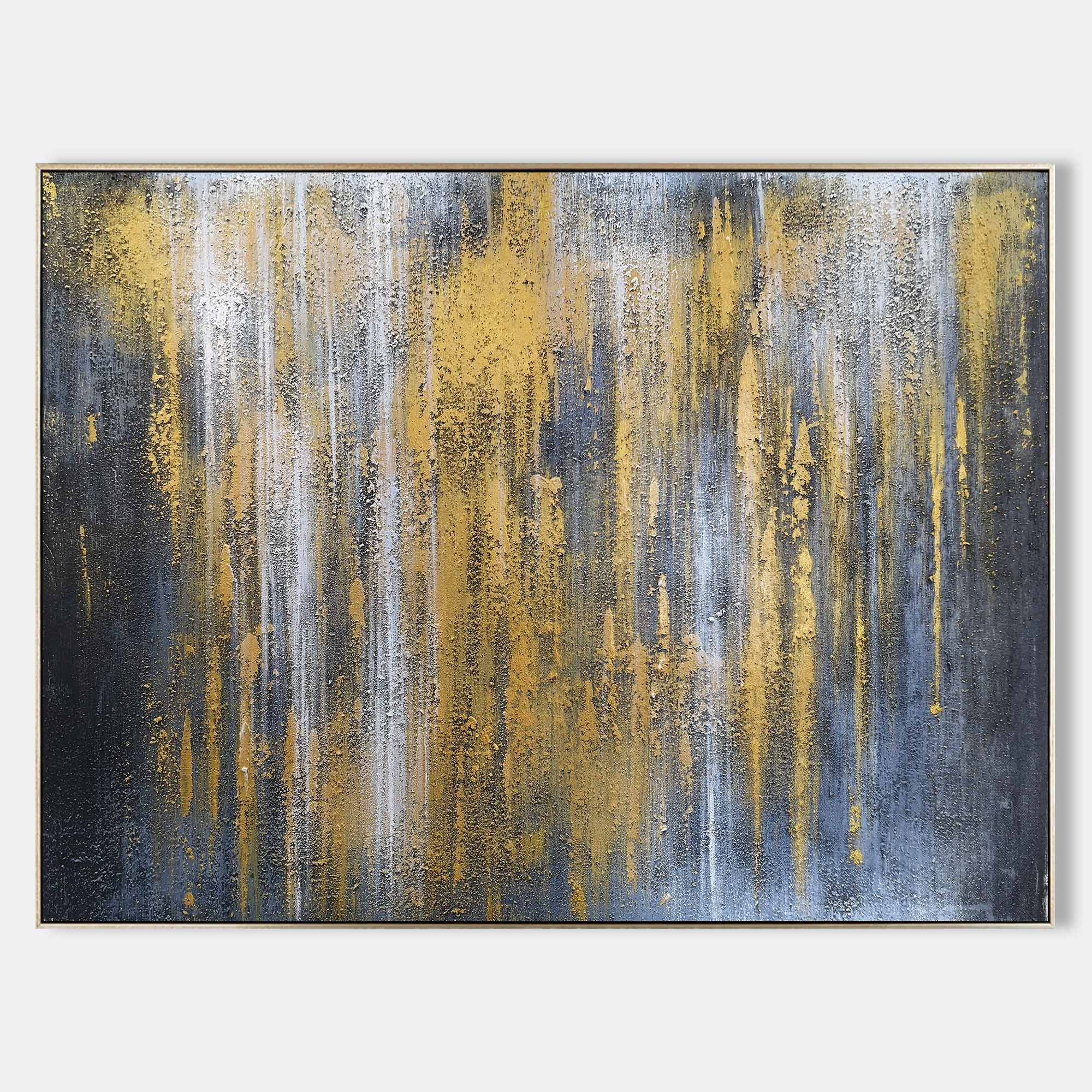 Extra Large Gray And Gold Wall Art Oversized Wall Art For Living Room