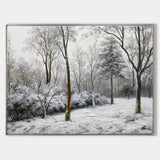 Winter Art Winter Painting with Snow Covered Trees Winter Christmas Trees Wall Art Canvas Painting