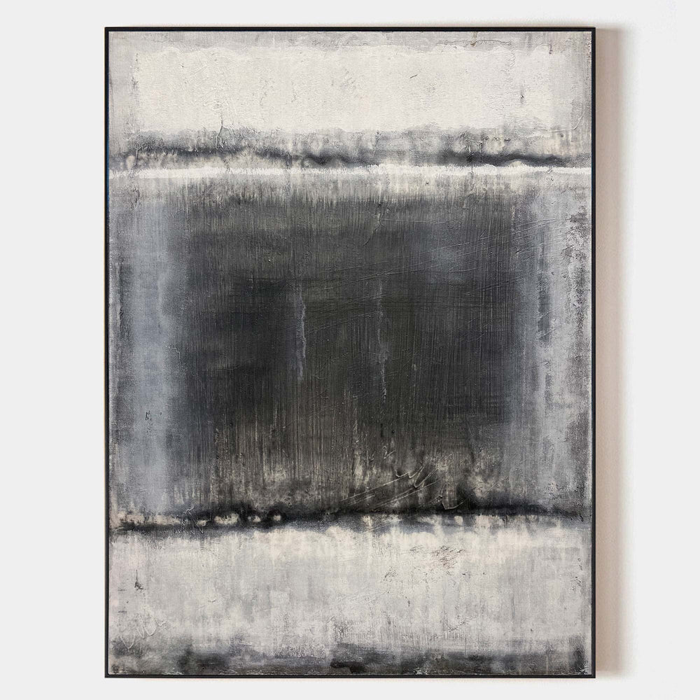 Black And White Abstract Acrylic Painting On Canvas Extra Large Abstract Canvas Art Grey Modern Wall Art
