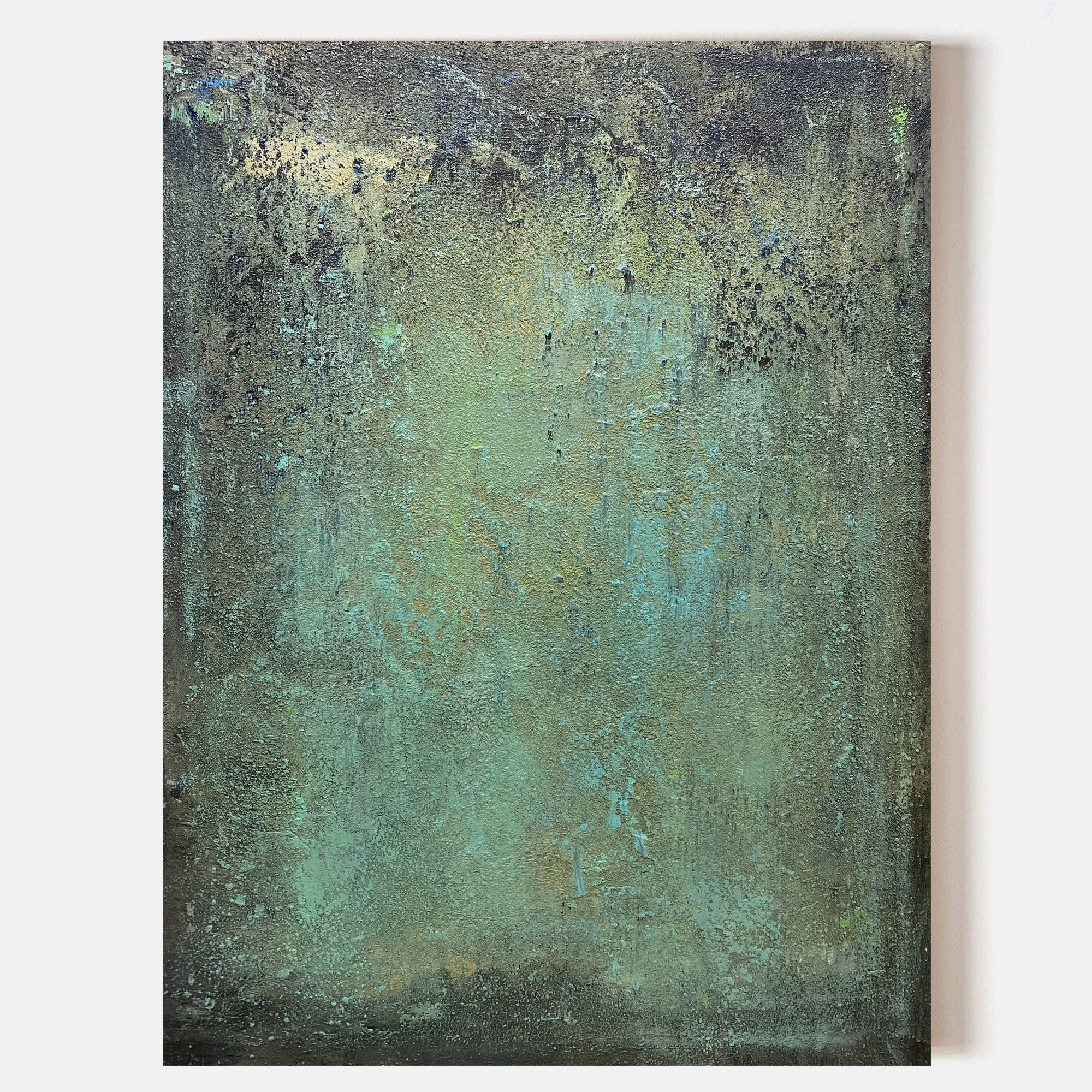Textured Green Abstract Painting On Canvas Green Modern Wall Art For Sale