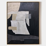 Large Black Beige Artwork Modern Abstract Wall Art Abstract Acrylic Painting Canvas Livingroom Artworks