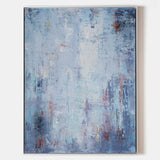 Large Light Blue Abstract Painting Original Oversized BLue And White Wall Art Canvas