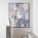 Colorful Abstract Geometric Painting Vertical Large Modern Abstract Wall Art