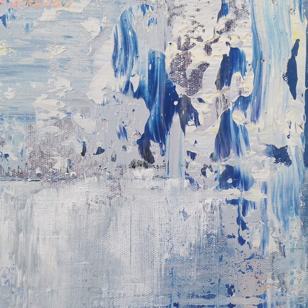 36 X 48 Vertical Blue And White Abstract Art Blue Wall Art For Living Room