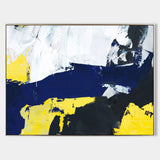 Modern Abstract Canvas Wall Art Yellow Blue Canvas Art Bedroom Canvas Art