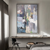 Large Textured Acrylic Painting On Canvas Impressionism Abstract Framed Art