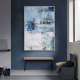 Large Blue Acrylic Abstract Painting Abstract Seascape Paintings Modern Abstract Painting