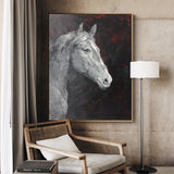 Horse Portrait Painting black and white horse Art Paintings Of Horses Heads