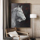 Horse Portrait Painting black and white horse Art Paintings Of Horses Heads