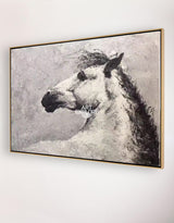 Horse Acrylic Painting White Horse Art Framed Horse Art Horse Portrait Painting
