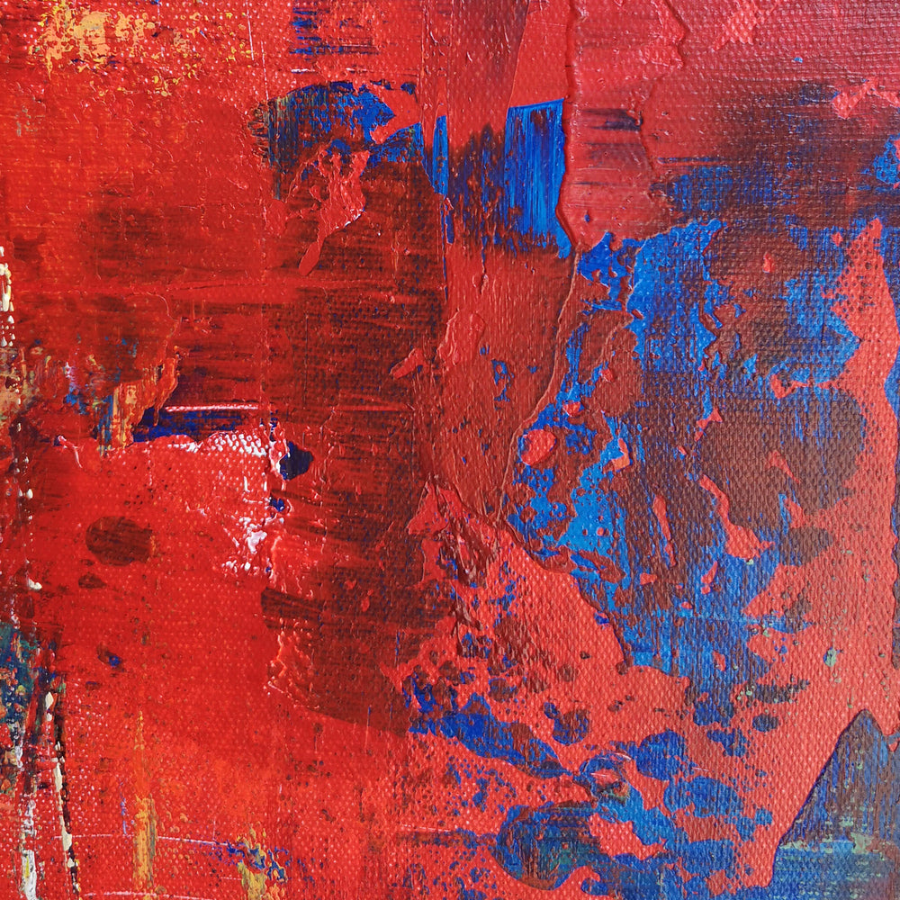 Red Abstract Canvas Wall Art 40 x 40 Canvas Painting For Living Room