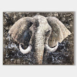 Elephant Wall Art African Elephant Paintings On Canvas Large Elephant Painting