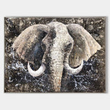 Elephant Wall Art African Elephant Paintings On Canvas Large Elephant Painting