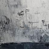 36 x 48 Vertical Blue White And Grey Wall Art Abstract Skyline Painting