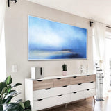 Large Beach Canvas Wall Art Panoramic Blue Ocean painting Acrylic Blue Sky Paintings Blue Wall Art For Living Room
