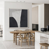 Black And White Minimalist Art Large Geometric Painting Art For Office