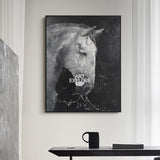 Abstract Black And White Horse Art Large Horse Canvas Art Modern Horse Paintings For Sale