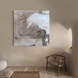 Modern Wabi-sabi Grey Brown Abstract Art Large Abstract Wall Art Painting For Livingroom