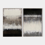 2 Piece Abstract Wall Art Black And White Textured Minimalist Art Rothko Inspired Wall Art For Sale