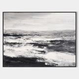 Black And White Beach Wall Art Abstract Ocean Art Beach Scene Painting