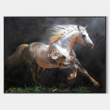 Modern Oil White Horse Painting Wild Horse Canvas Wall Art Large Horse Wall Art For Livingroom