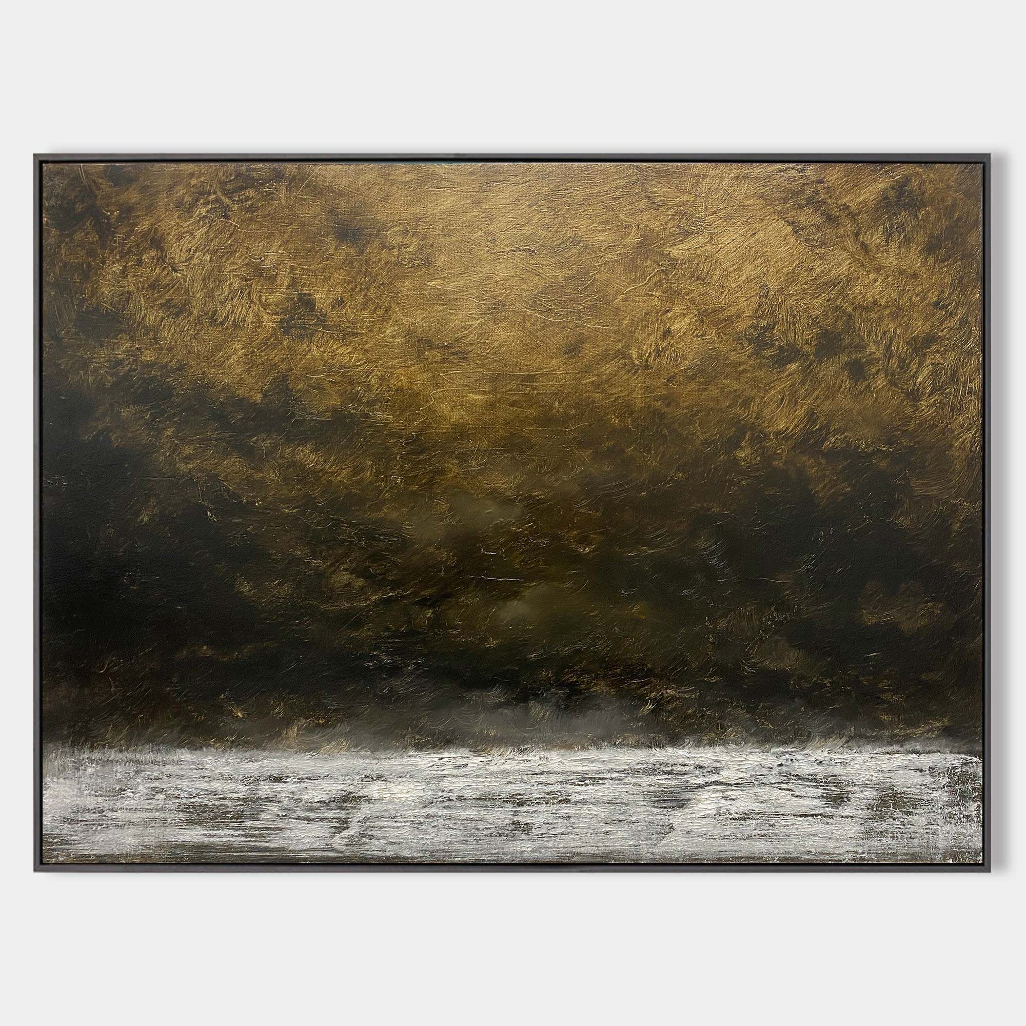 Large Abstract Beach Canvas Painting Impressionist Seascape Paintings Modern Beach Wall Art