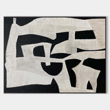 Black And White Abstract Wall Art Large Canvas Art Modern Horizontal Abstract Art For Sale