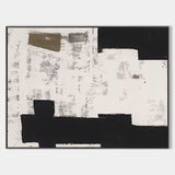 Wabi-sabi minimalist canvas art, Black and white minimalist wall, large abstract art on canvas