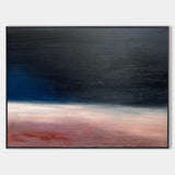 Modern Black And Red Abstract Art Minimalist Acrylic Painting Canvas Wall Art For Livingroom