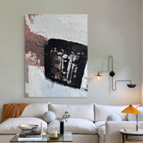 Large Grey Abstract Acrylic Painting Grey Black Abstract Canvas Wall Art Grey Abstract Art For Livingroom