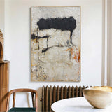 Original Minimalist Abstract Art Large Black White Yellow Acrylic Painting On Canvas Contemporary Art Modern Canvas Art