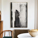 Black and white Abstract art Modern minimalist wall art Textured canvas Painting for sale
