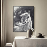 Black And White Horse Painting Abstract Horse Art Contemporary Horse Art