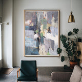 Large Textured Acrylic Painting On Canvas Impressionism Abstract Framed Art