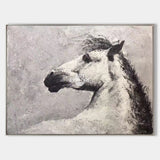 Horse Acrylic Painting White Horse Art Framed Horse Art Horse Portrait Painting