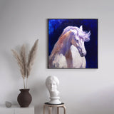 Large White Horse Painting On Canvas Big Horse Wall Art Modern Horse Art
