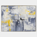 Orange And Grey Wall Art Large Modern Abstract Art Yellow Canvas Art