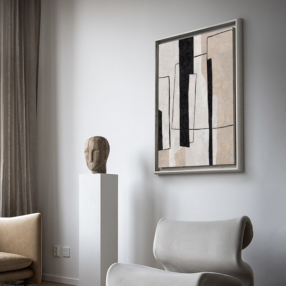 Large Abstract Canvas Paintings Minimalist Painting Oversized Wall Art