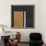 Black Minimalist Painting Oversized Painting Canvas Gold Minimalist Painting