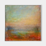 Square Abstract Landscape Art Contemporary Landscape Painting Framed