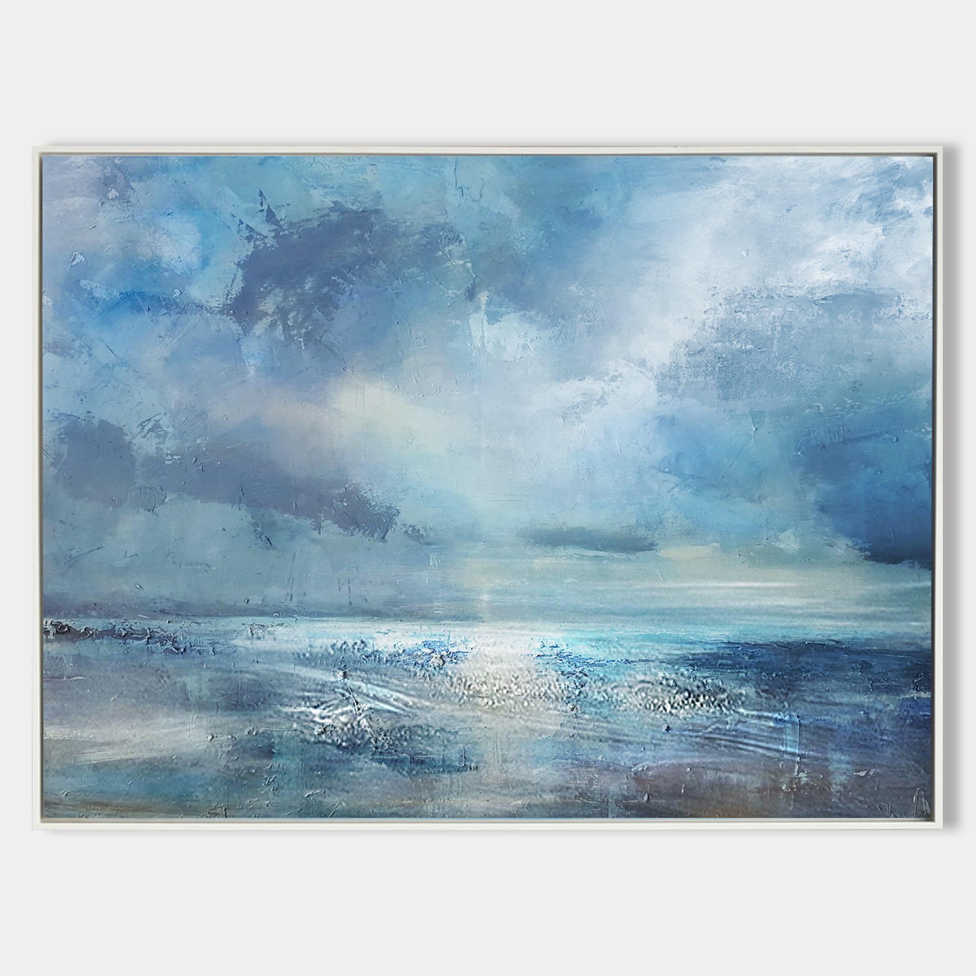 Abstract Beach Canvas Art Impressionist Seascape Paintings Large Beach Canvas Wall Art