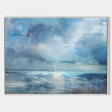 Abstract Beach Canvas Art Impressionist Seascape Paintings Large Beach Canvas Wall Art