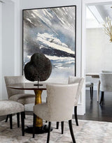 Abstract Landscape Painting Winter Acrylic Paintings Winter Scenery Painting White And Blue Art