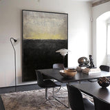 Black And Gold Minimalist Acrylic Painting On Canvas Extra Large Minimal Canvas Art Abstract Minimalist Modern Wall Art