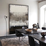 Modern Abstract Painting On Canvas Acrylic Abstract Contemporary Art Large Black White Grey Wall Art