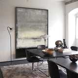 Large Contemporary Abstract Painting Grey Black Abstract Canvas Art Acrylic Painting