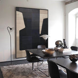 Black And Beige Abstract Art Minimalist Wall Art Modern Art Acrylic Painting Wall Decor Art