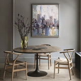 Abstract City Skyline Painting Big Modern Chicago Cityscape Art Urban Painting